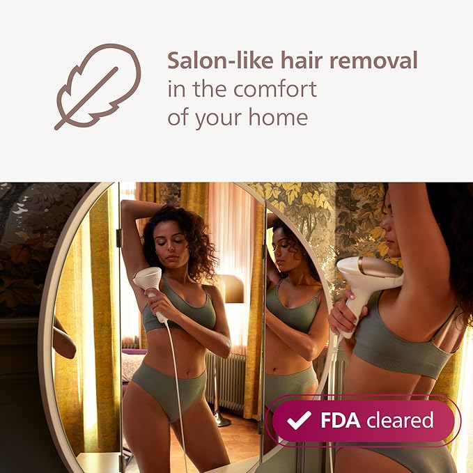 Philips Lumea 7000 Series IPL Hair Removal Device - Permanent Visible Hair Reduction Done at Home, SenseIQ Technology, Uniquely Curved Attachment for Body, for Women & Men, BRI931/03