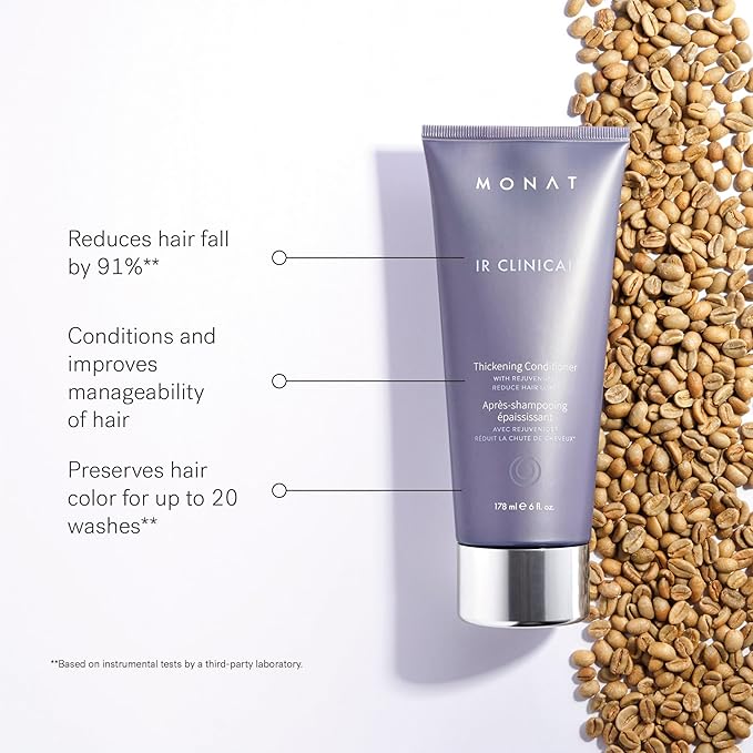 MONAT IR Clinical Thickening Shampoo & Conditioner Set – Hair Strengthening & Volumizing System for Thicker, Fuller-Looking Strands – Natural Hair Care with Rosemary, Mint & Pea Extract
