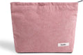 Cosmetic Bags for Women - Corduroy Cosmetic Bag Aesthetic Women Handbags Purses Smile Dots Makeup Organizer Storage Makeup Bag Girls Case Bags (Pure Pink)