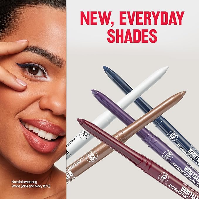 REVLON ColorStay Pencil Waterproof Eyeliner, Smudge-Proof, Eye Makeup with Built-In Sharpener, Stocking Stuffer for Women, 214 Grape, 0.01 oz