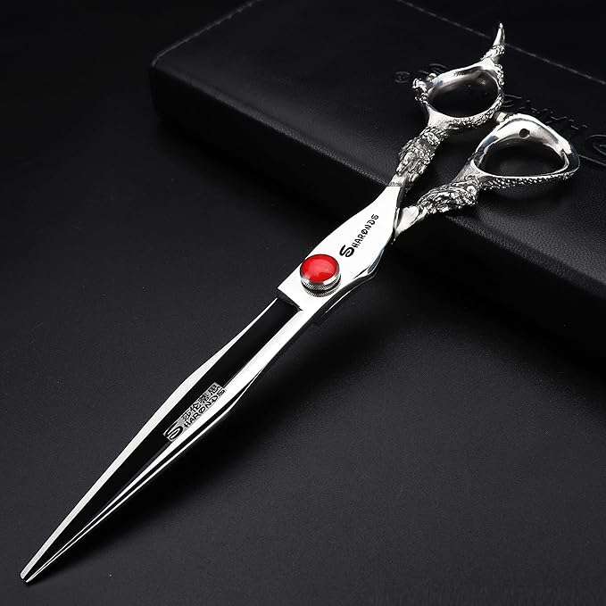 5.5/6 /7 Inch Purple Dragon Knight Professional Japanese Hair Scissors Barber Scissors Set (7.5 inch Cutting)