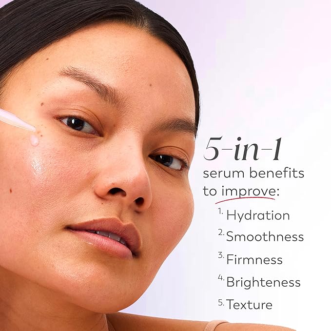 Olay Super Serum - Niacinamide, Vitamin C & E, Collagen Peptide, AHA - 5-in-1 Skin Care Benefits for Face - Healthy Glow, Brightening, Hydrating, Smoothing, Firming, Evens Tone, Anti-Aging, 1.0 Oz