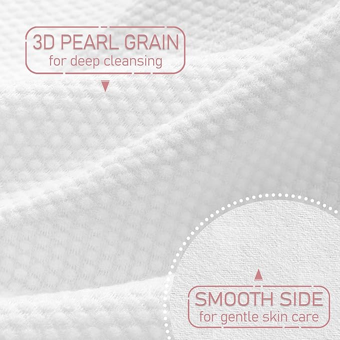 100% Cotton Disposable Face Towel 100 Count 10x12 Inch | Biodegradable Thick Soft One Time Use Dry Wipes for Sensitive Skin, Baby Care, Facial Cleaning, Makeup Removal