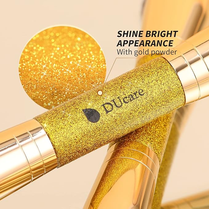 DUcare Foundation Powder Brush Double Ended Blush Makeup Brushes, Duo Bronzer Blush ideal for cream or powder