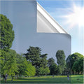 rabbitgoo Window Privacy Film One Way Window Tint for Home, Removable Reflective Heat Sun Blocking Anti UV Glass Door Covering, Mirror Tinting Film House Office, 17.5 in X 6.5 Feet, Silver