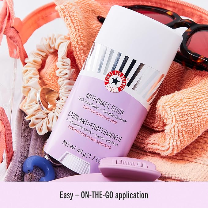 First Aid Beauty - Anti-Chafe Stick with Shea Butter and Colloidal Oatmeal, Clear Sweat-Resistant Chafe Guard Keeps Skin Comfortable for 10K Steps, Safe for Sensitive Skin, Vegan, Cruelty Free, 1.7 oz
