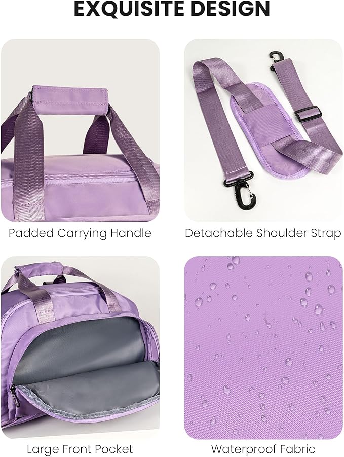 Teenager Girl Gifts Ideas, Initial Gym Bags with Shoe Compartment, Dance Bag for Girls, Monogram Kid Overnight Bags, Travel Duffle Tote-Thoughtful Gift Idea for Her(Letter L)