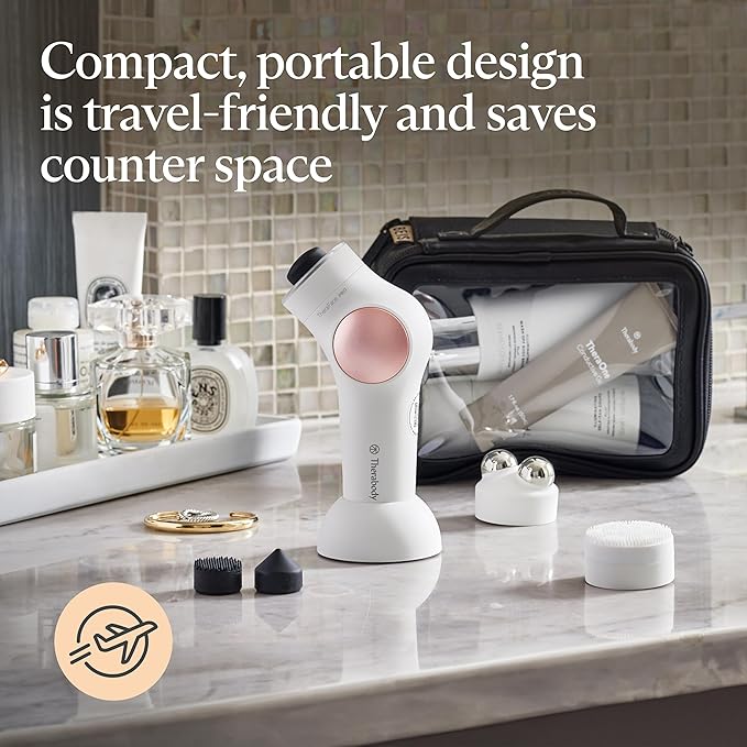 TheraFace Therabody TheraFace PRO - Microcurrent Facial Device, 8-in-1 Compact Face Massager&Facial Sculpting Tool with Light Therapy for Skin Tightening, Anti Wrinkle, Anti Aging & Skin Care (White)