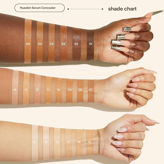 Live Tinted Hueskin Serum Concealer - Medium-to-Full Coverage Concealer with Niacinamide, & Hyaluronic Acid for Dark Circles, Fine Lines & Wrinkles, Buildable Long-Lasting Formula, 0.35 oz Shade 10