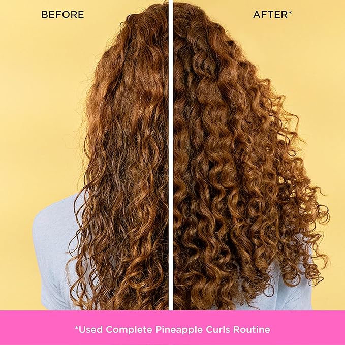 Pacifica Pineapple Swirl Curl Defining Cream – Curl Cream for Curly Hair, Curly Hair Products with Coconut Oil and Hyaluronic Acid, Styling for Bouncy Waves Without Crunch - 4 Oz