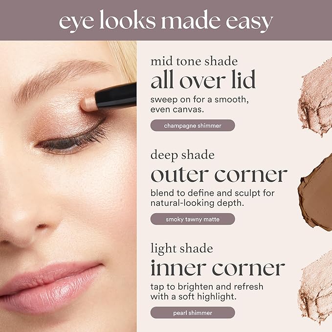 Julep Eyeshadow 101 Cream-to-Powder Waterproof Shadow Stick – Smoky Tawny Matte – Long-Lasting, Crease-Proof, Muted Brown Matte Eyeshadow with Built-in Smudger