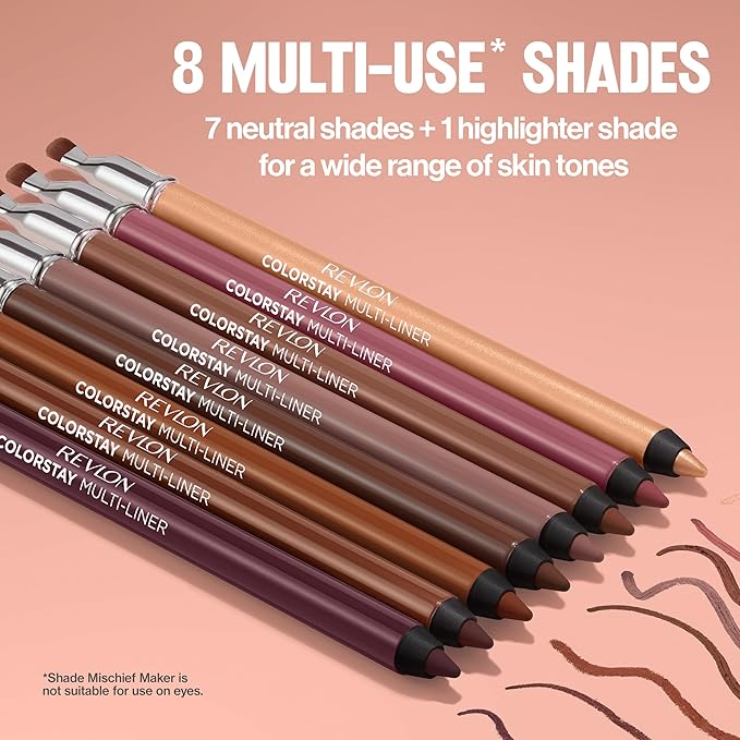 Revlon ColorStay Multi-Liner, Creamy Formula, Multiuse For Lips, Eyes & Face, Stocking Stuffer for Women, 002 Dallying