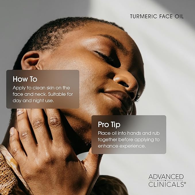 Advanced Clinicals Collagen Facial Serum + Turmeric Oil Face Serum Skin Care Set, Skin Plumping Anti Aging Serums For Face Help Brighten Skin Complexion, Fight Fine Lines, & Wrinkles, 2-Pack Bundle