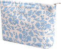 Cosmetic Bags for Women - Corduroy Cosmetic Bag Aesthetic Women Handbags Purses Smile Dots Makeup Organizer Storage Makeup Bag Girls Case Bags (Flowers-Orchid)