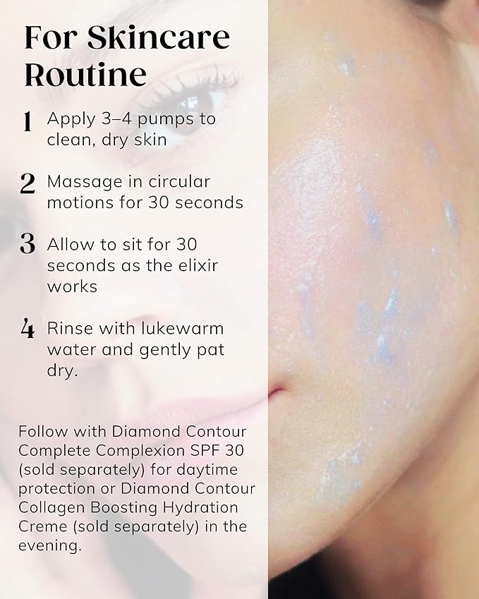 KAPLAN MD Diamond Contour Supercharged 1 Minute Daily Facial - Anti-Aging Serum for Face with Exfoliating Crushed Diamonds & Fruit Enzymes - Radiant & Smooth Skin for Women of All Ages - 1.35 fl oz