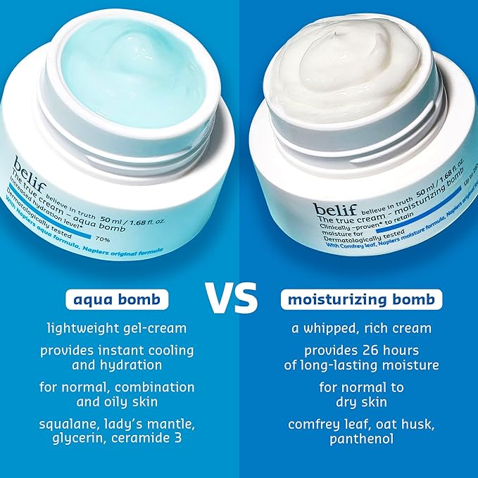 belif The True Cream Moisturizing Bomb with Oak Husk and Vitamin B | Moisturizer | Good for Dry Skin, Dryness Dullness, and Uneven Texture |For Normal, Dry Skin Types