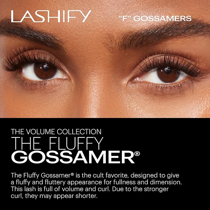 Lashify Fluffy 14mm Gossamer DIY Eyelash Extensions Refill, Truffle Color, Easy False Lashes To Add Fullness and Dimension