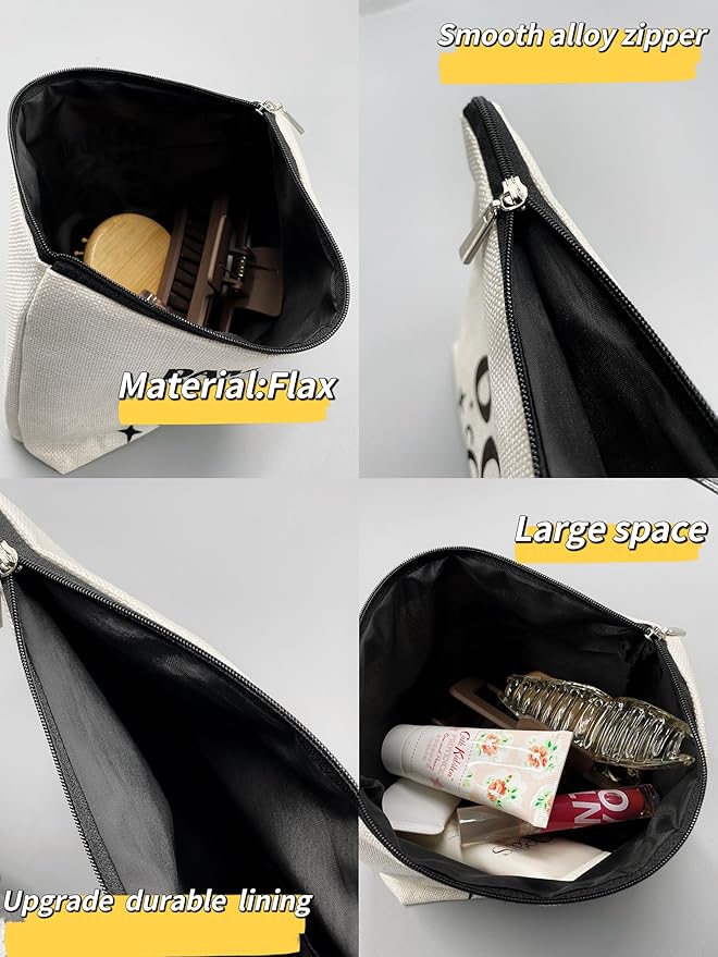 Cute Makeup Bag - Cat Gifts for Lovers, Black Kitty Cosmetic Bag, Makeup Pouch (Teal)