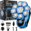 9D Electric Head Shaver for Bald Men, Upgraded 5-in-1 Waterproof Wet/Dry Grooming Kit Electric Shaver for Men, Cordless Rechargeable Bald Head Razor for Home&Travel