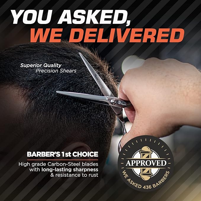 Fagaci Professional Hair Scissors Extremely Sharp Blades, Fine Cutting Blades, Hair Cutting Scissors Professional, Hair Shears, Barber Scissors Set for Men and Women, Haircut Scissors Hair Kit