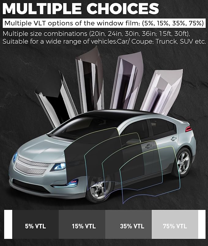 RP Remarkable Power Car Window Tint Film 15% VLT, 36" in x 30' FT UVR 99% Heat& UV Block, Scratch Resistant, undisturbed Signal, Privacy Film for Windshield, Professional Auto Car Tint Roll