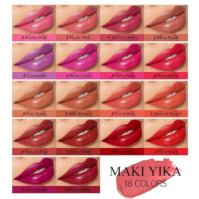 MAKI YIKA Moisture Pink Lipstick for Women Hydrate Lip Balm for Dry Cracked Lips Weightless Glossy Lip Color Juicy Finish,MA058 Nude Pink