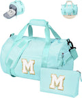 Gifts for 3 4 5 6 7 8 9 10 Year Old Girl, Girls Travel Duffle Bag, Kids Initial Overnight Bags with Shoe Compartment, Personalized Weekend Bag with Cosmetic Pouch, Birthday Gift (Letter M)