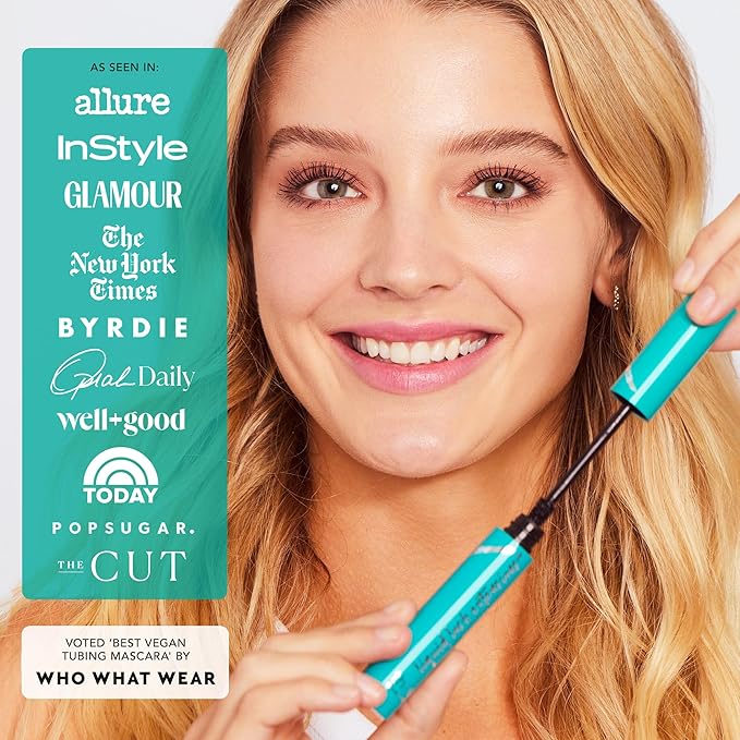 Thrive Causemetics Liquid Lash Extensions Mascara, Tubing Thrive Mascara Lengthening, Volumizing & Curling, Smudge Proof, Washable, No Clumping or Flaking, Vegan & Cruelty Free, Crystal (Brown Black)