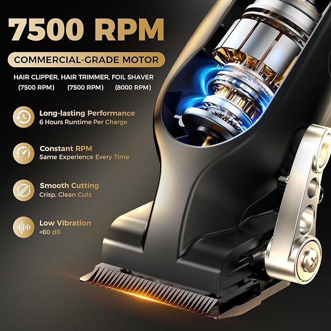 Hair Clippers for Men Professional, Barber Clippers and Trimmers Set, Cordless Hair Clippers, Hair Cutting Kit, Barber Kit, Haircut Kit, Maquina para Cortar Pelo De Hombre