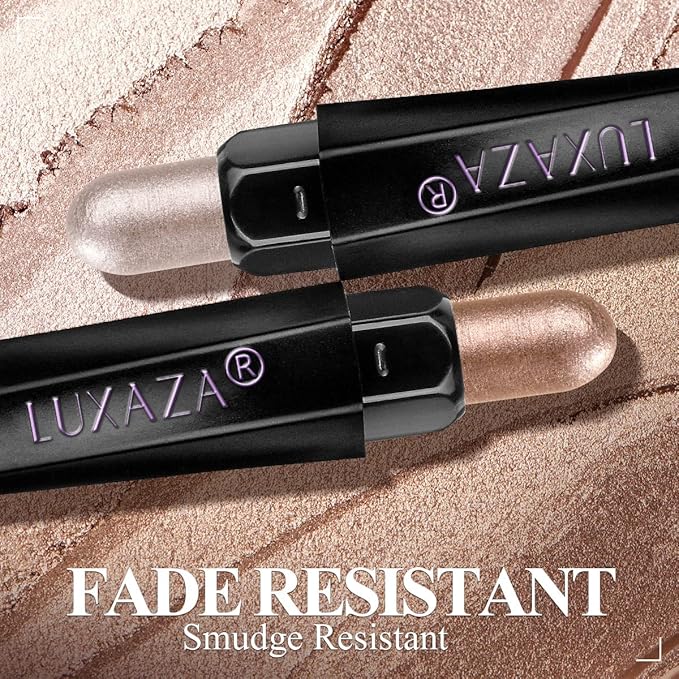 Shimmer Eyeshadow Stick Makeup 6PCS Set, Pink Metallic Matte Cream Eye Shadow Eyeliner Brightener Pencil Crayon - DESERT WILD