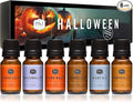 P&J Fragrance Oil Halloween Set | Autumn Wreath, Pumpkin Pie, Candy Corn, Marshmallow, Night Air, and Caramel Corn Candle Freshie Scent for Candle Making, Soap Making Supplies