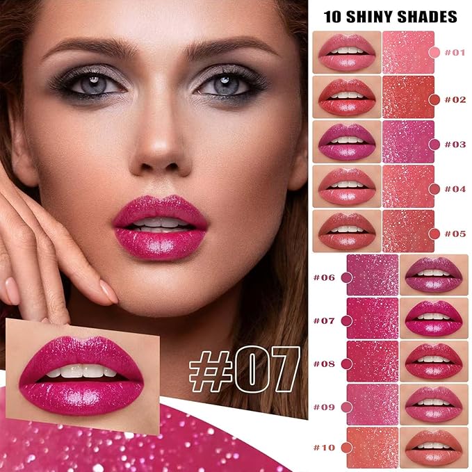 Pink Red Lipstick For Women Matte Nude Glitter Highly Pigmented Moisturizing Lip stick Hypoallergenic Waterproof Long Lasting Lipsticks Quick Makeup Lightweight Portable # 01