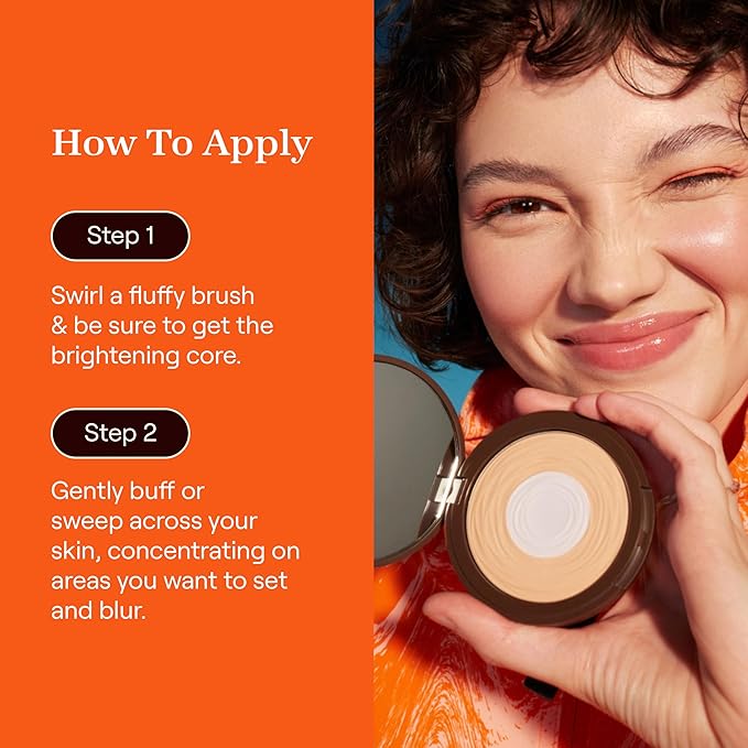 Live Tinted Hueskin Brightening Core Setting Powder - Hydrating, Shine Control Blurring Setting Powder Formulated with Hydrating Phytosqualane For A Natural Soft Matte Finish - Medium Shade