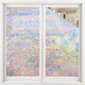 Volcanics Window Privacy Film Static Window Clings Vinyl 3D Window Decals Window Stickers Rainbow Window Film for Glass Door Heat Home Control Anti UV 23.6 x 118 Inches