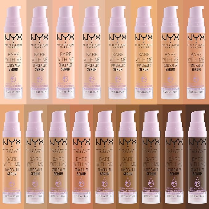 NYX PROFESSIONAL MAKEUP Bare With Me Concealer Serum, Up To 24Hr Hydration - Caramel