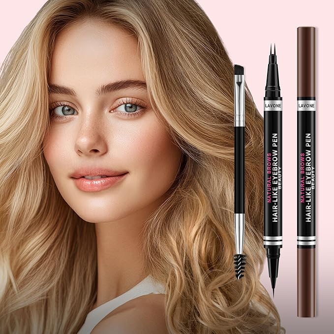 Eyebrow Pencil, 2-in-1 Waterproof Eyebrow Pen, with 2 Tip Microblading Eyebrow Pencil and Ultra-Precise Brow Pencil, with Eyebrow Brush, Eyebrow Pencils for Women, Natural Hair-Like Brows - Espresso