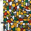 Volcanics Decorative Stained Glass Window Privacy Film with Installation Tools– Static Cling Privacy Sticker for Home & Church, Non-Adhesive, Anti-UV & Heat Blocking, 17.5 x 78.7 Inches