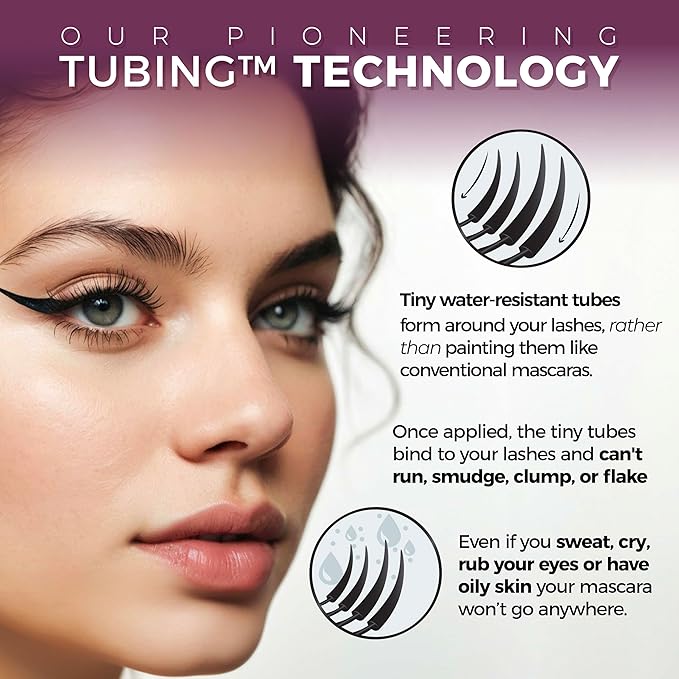 Blinc Original Tubing Mascara – Natural Tint-Like Length & Definition, Longwear, Smudge & Flake Proof, Washable, Sensitive Eyes Safe, Vegan, Cruelty-Free