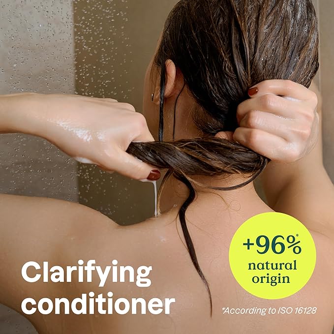 ATTITUDE Clarifying Hair Conditioner, Restores Shine, Naturally Derived Ingredients, Vegan Detangler, Dermatologically Tested, Lemon Leaves and White Tea, 8 Fl Oz