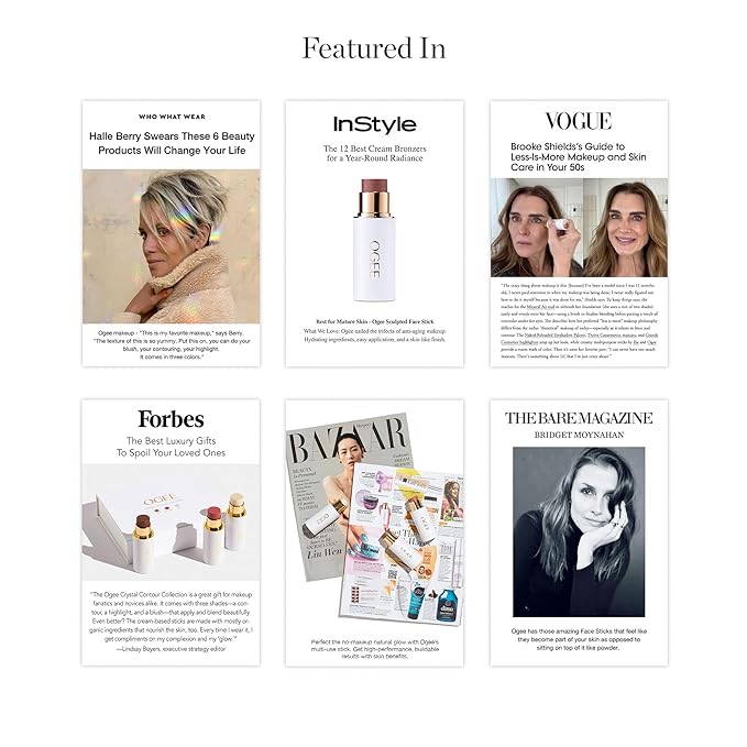 Ogee Sculpted Face Stick (AMBER - SUN KISSED BRONZE) Certified Organic Bronzer Stick & Highlighter Makeup - Multi-Use Bronzer Stick for Face