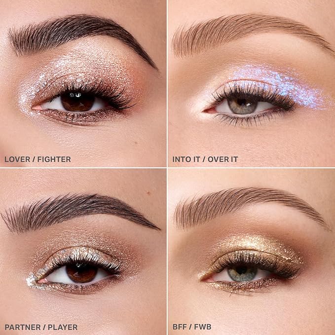 Morphe Mixed Signals Dual-Ended Eyeshadow Stick - Cream Eyeshadow Pigment & Chrome Liquid Flakes for Bold, Layered Eye Makeup Looks - Into It/Over It (0.96 oz)