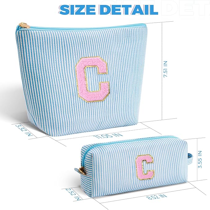 Customized Mothers Day Gifts - Birthday Gift for Mom,Gifts From Daughter,Mother in Law Gifts,Mama Gift Idea,Makeup Bag Set Cosmetic Bag - Blue,C