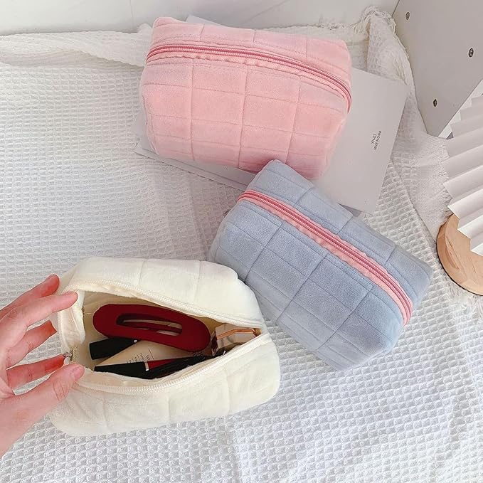 Makeup Bag Small Cosmetic Pouch for Purse Women Girls Y2k Checkered Make Up Bags