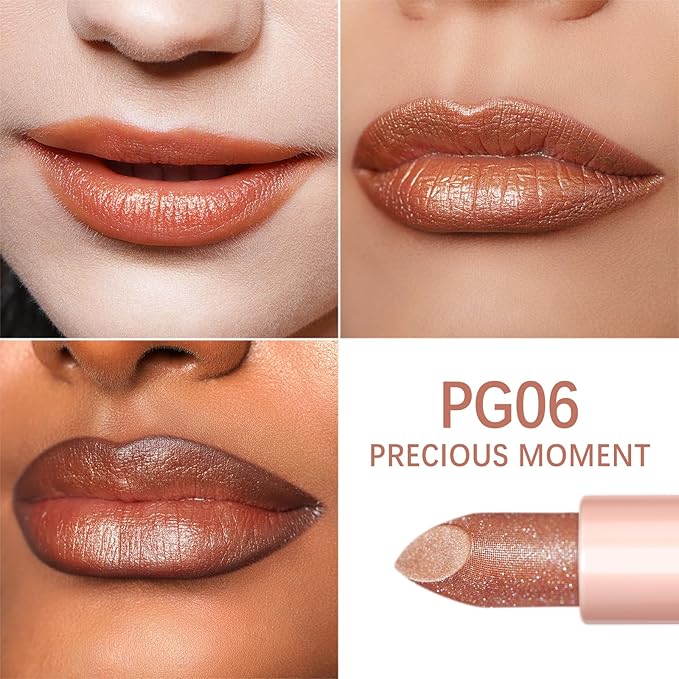 Oulac Nude Brown Lipstick for Women - Tinted Lip Balm Moisturizing, Creamy Texture, Lightweight Lip Makeup Vegan & Gluten Free, PG06 Precious Moment