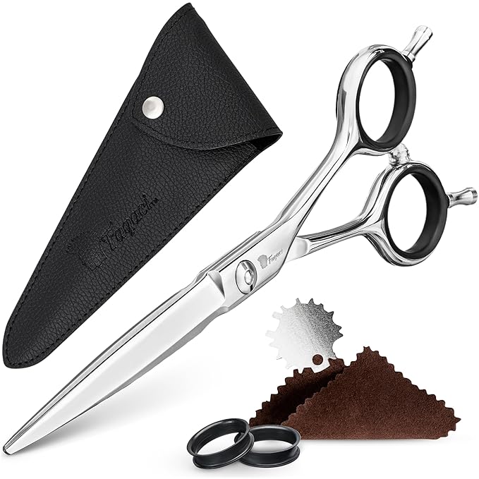 Fagaci Professional Hair Cutting Scissors 5.5” Super Sharp Thin Blades, 440C Steel for Maximum Precision Hair Scissors for Women & Men, Lightweight Hair Shears for Hair Cutting, Barber Scissors