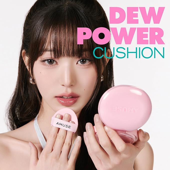 Amuse SEOUL DEW POWER VEGAN CUSHION ([REFILL] 01 PURE) | Dewy, glow, long-lasting, clean beauty, lightweight, natural look, foundation for sensitive skin, hydrating cushion