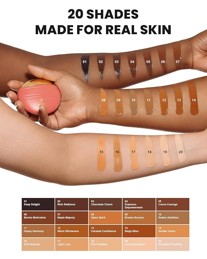 Konfident Glow Skin Tint – Rich Radiance Hydrating Oil-Free Glass-Skin Foundation, Buildable Light-to-Medium Coverage, 30 ml – Inclusive Clean Makeup for Radiant Confidence