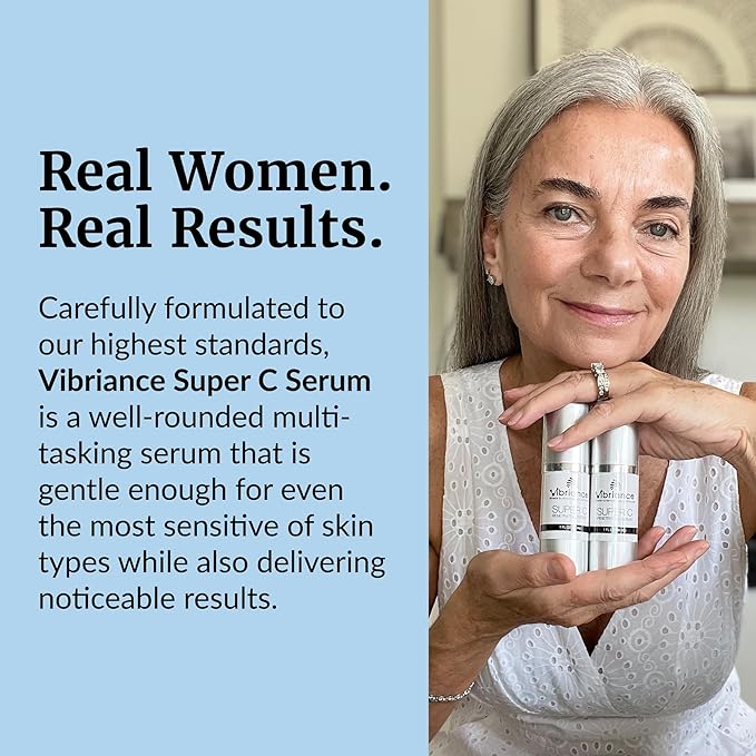 Vibriance Super C Serum for Mature Skin - All-in-One Vitamin Formula Hydrates, Firms, Lifts, Smooths, Targets Age Spots, Wrinkles, 1 fl oz - Pack of 3