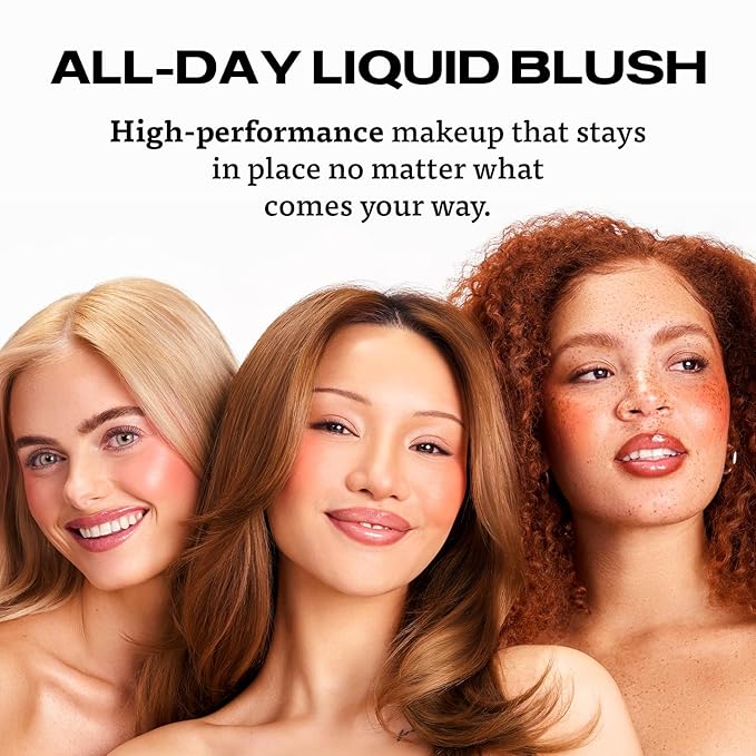 Sacheu Cheek STAY-N Liquid Blush for Cheeks — High Pigment, Buildable, Lightweight Cream Blush for Dewy & Radiant Flushed Cheeks — Long-lasting & Cruelty Free, I'm Hot