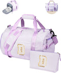 6 Year Old Girl Birthday Gifts, Girls Travel Duffle Bag, Kids Initial Overnight Duffel Bags with Shoe Compartment, Personalized Dance Bag with Cosmetic Pouch, Christmas Gift (Letter D)